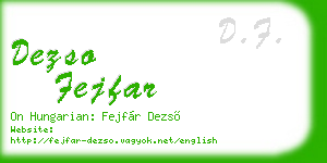 dezso fejfar business card
